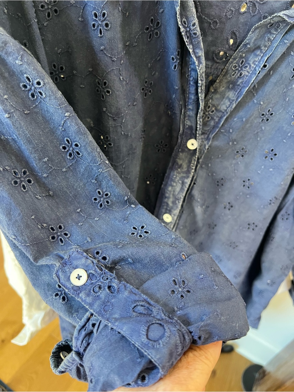 We The Free Blue Eyelet Denim Jeans - Picture 5 of 6